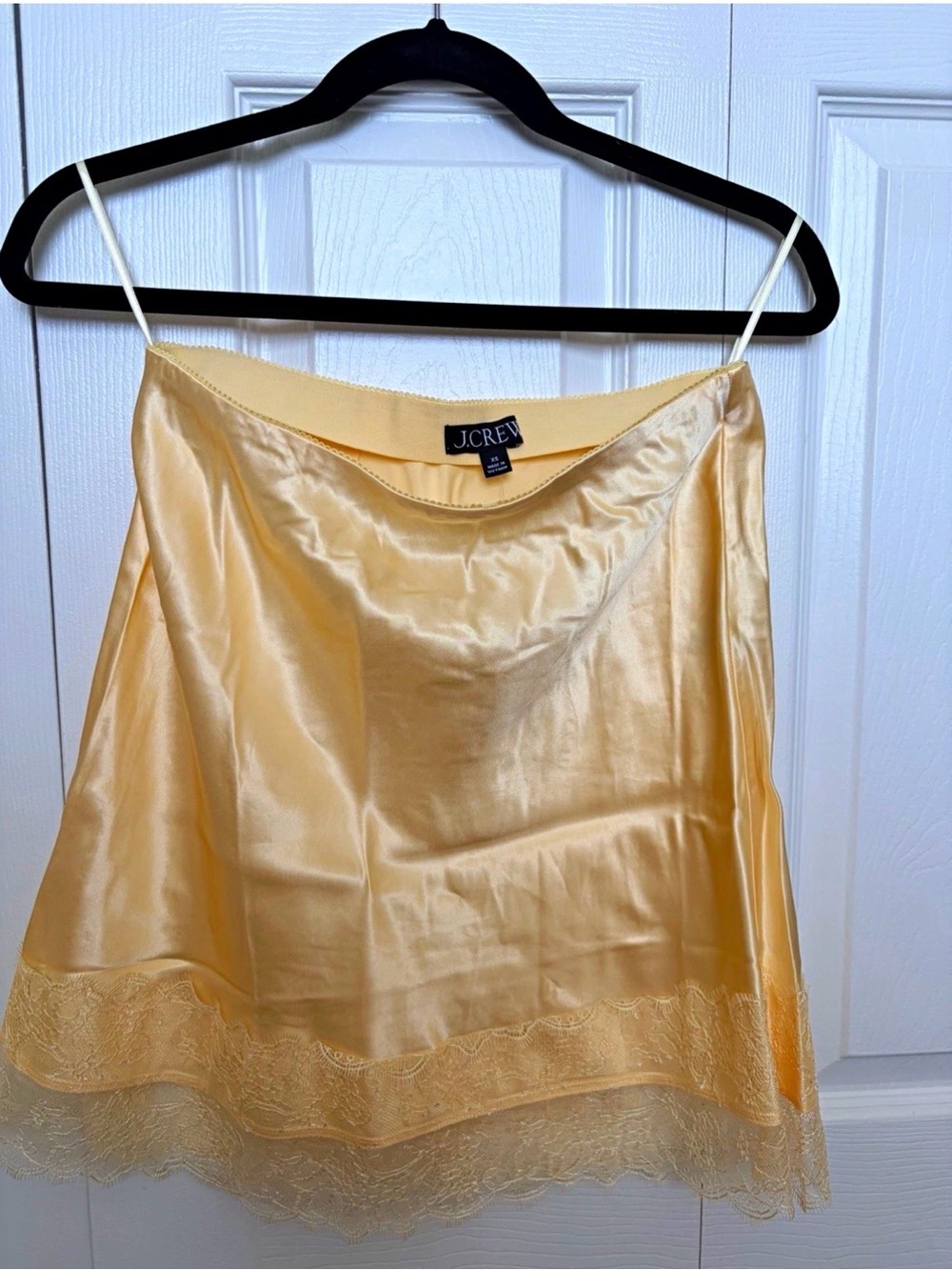 NWT J.Crew Gwen Lace Ruffle Trim Skirt in Charmeuse